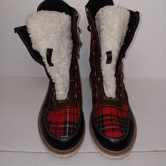 HOTKISS PLAID PRINT FAUX FUR BOOTS - Picture 12 of 13
